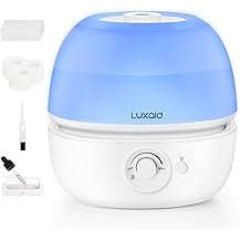 3L Luxaid Cool Mist Humidifier for Bedroom & Baby, Ultra Quiet 20dB, Easy to Clean and Maintain, Top Fill Air Humidifier for Home, Office & Plants, 30H Runtime, Night Light, BPA-Free, HU-602