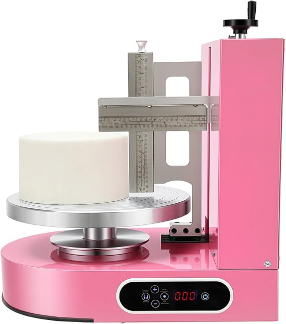 Cake Decorating Machine, 4-12In 200W Automatic Cake Cream Spreading Machine with LCD Display & Adjustable Spatula, 60-320RPM Cream Spreading Coating Machine for Dessert Shop Cake Store
