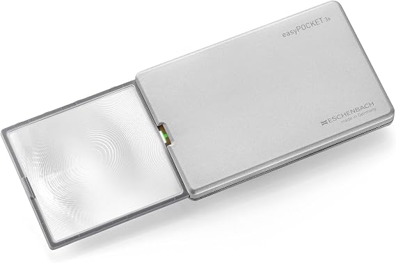 Eschenbach EasyPOCKET LED Pocket Magnifier, 3X, Silver, 86 x 54 mm, 8D