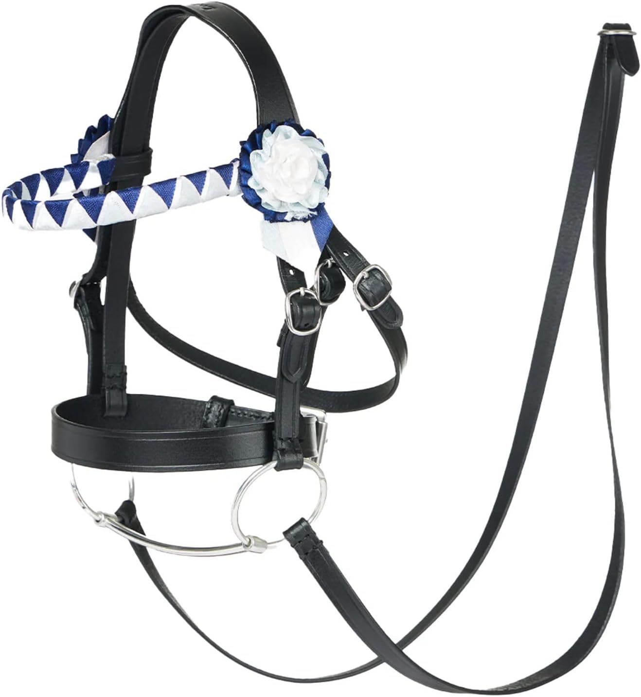 LeMieux Hobby Horse Showing Bridle - Fits Hobby Horses - Leather with Functional Buckles - Show Browband - Black