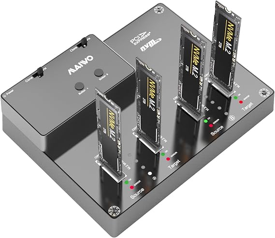 MAIWO 4 Bay M.2 NVME Docking Station, Tool-Free Type- C to NVME SSD Enclosure, Support Offline Clone duplicator and System Disk Clone Function (K3015P2)