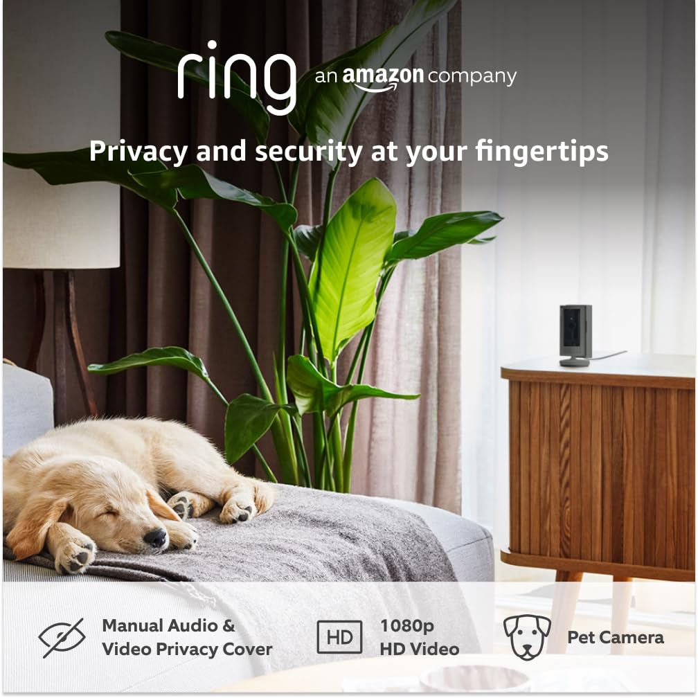 Ring Indoor Camera (2nd Gen) | Plug-In Pet Security Camera | 1080p HD, Two-Way Talk, Wifi, Privacy Cover, DIY | alternative to CCTV system | 30-day free trial of Ring Home