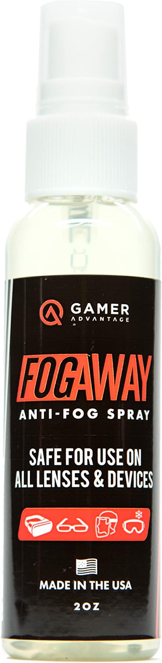 Gamer Advantage FogAway - Anti Fog Spray for Swim Goggles, Glasses, and Home Electronics - Safe for All Lens Types (2 Oz)