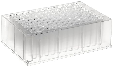 BrandTech 701352 Polystyrene Round Bottom Deep Well Micro Titration Plate with 96 Wells, 1.1mL Volume (Pack of 32)