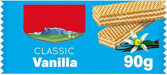 Classic Vanilla Wafers, Crispy Cream-Filled Biscuit Snack, Kosher, 90g