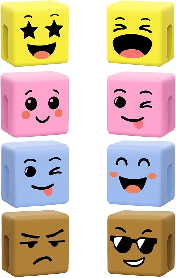 Christmas Stocking Stuffers for Teens Boys Girls: 4 Pack Mood Cube for CALDEVER Mood Moves Series Thumbs Up Lazy Phone Stand Holder Gifts Cool Gadgets Funny Gift Yellow & Brown & Blue & Pink