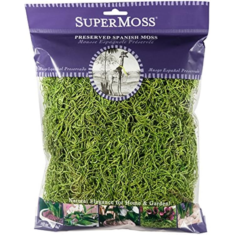 SuperMoss 26907 Spanish Moss Preserved, Grass, 4oz, 120 cubic in Bag Appx. 4oz 7 59834 26907 6