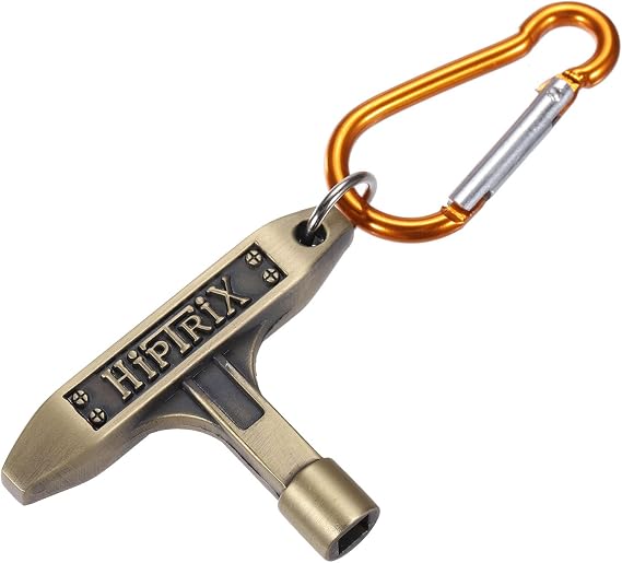 uxcell Drum Tuning Key T Shape Drum Key Portable with Ring Buckle for Drum Instruments Copper Tone