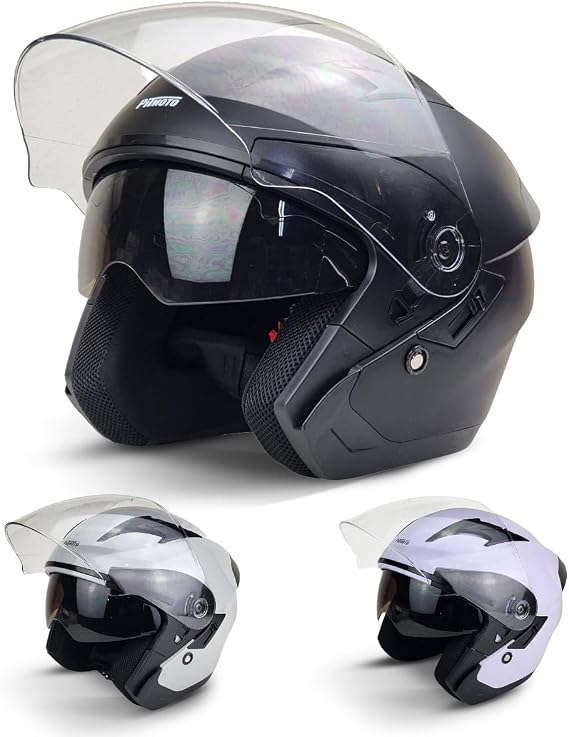 Open-Face Motorcycle Helmet. DOT, Model PM-768
