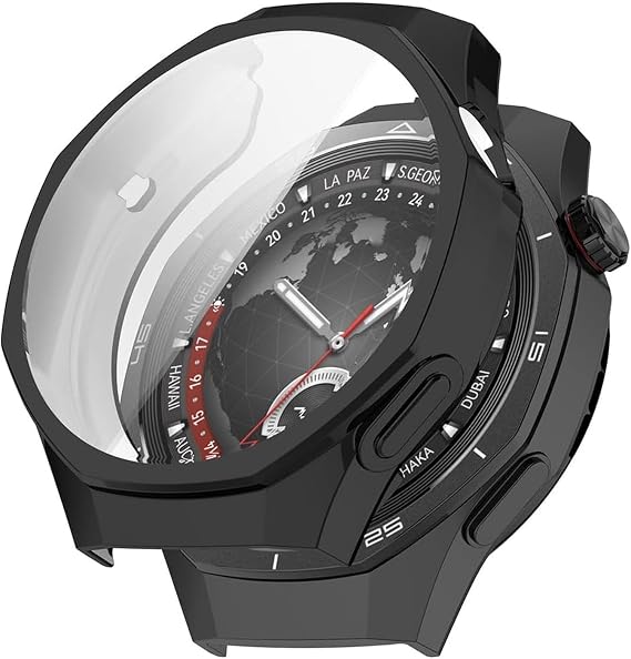 Microsonic Huawei Watch GT 6 Pro 46mm Case Screen Full Covering 360 Full Round Soft Silicone Black [Case Compatible with Watch GT 6 Pro 46mm - Black]