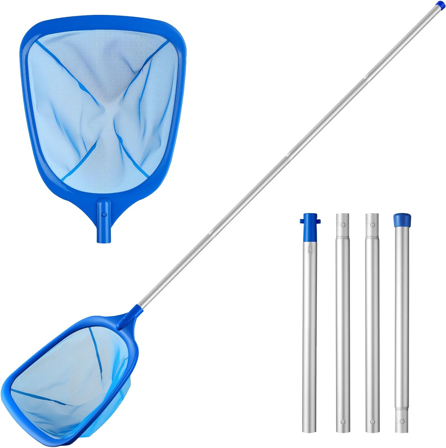 Tavaleu Pool Skimmer Net Deep Pool Leaf Net with Reinforced Frame Large Capacity Rake for Cleaning, Debris Pickup Removal
