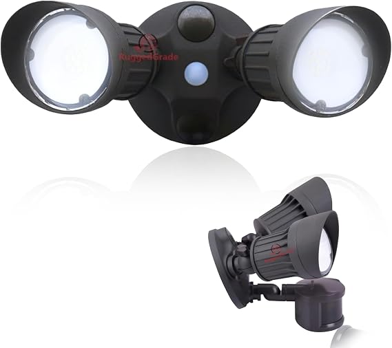 RuggedGrade 20W Lacuna II LED Flood Light Dual Head Brown Housing