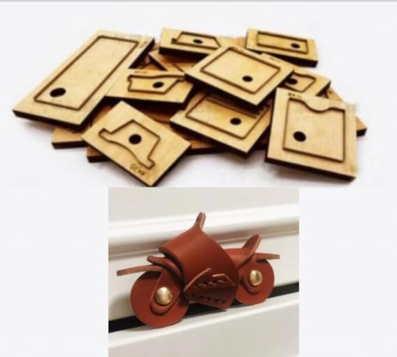 Leathercraft Template Patterns Cuting Die Hand Punch Tool with Wooden Base for DIY Leather Motorcycle Design Pendant Decoration