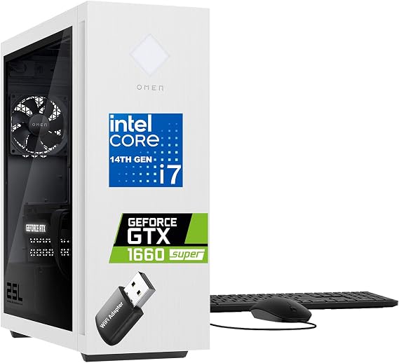 HP OMEN 25L Gaming Desktop Intel i7-14700F GTX 1660S 6GB, 16GB RAM 1TB