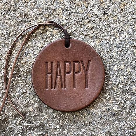 Air Flair | Leather Car Air Freshener | Happy (Brown, Leather Scent)