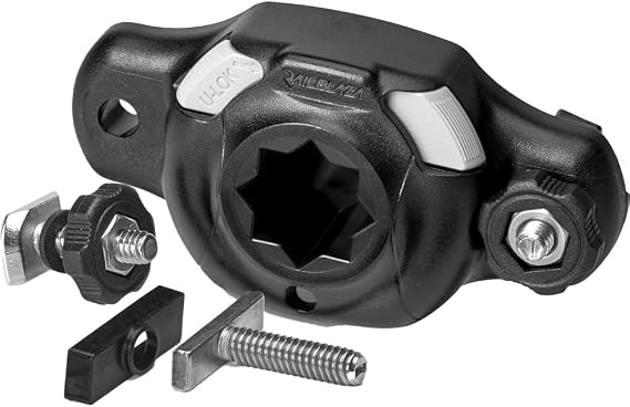 RAILBLAZA StarPort TracLoader Gunnel Mount for Boats, Compatible with Crestliner, SureMount, Versatrack Systems or Low-Profile Mounting Base for Kayak Tracks