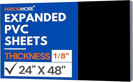 Expanded PVC Sheet Lightweight Rigid Foam 3mm (1/8 Inch) 24 x 48 Inches Black Ideal for Signage, Displays, and Digital/Screen Printing