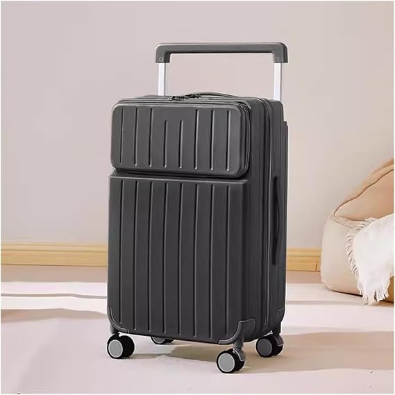 Lightweight Carry On Luggage Wide Handle Suitcase,Hardside Carry-on Suitcase with Charging Port and Spinner Wheels,Carry on Luggage with TSA Lock(Gray,28 inches)