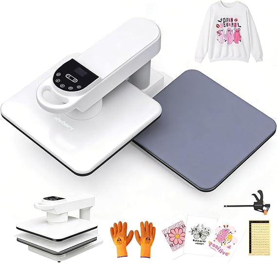Whubefy 15x15 Auto Heat Press Machine for T Shirts, Auto Release & Auto-Off