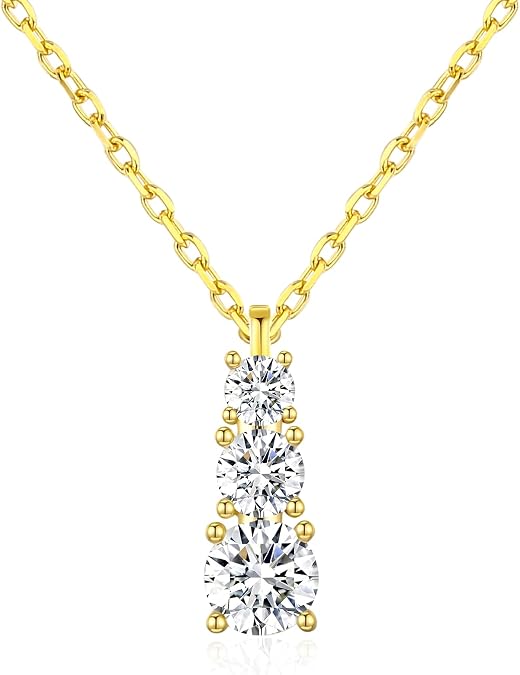 SBLING Platinum-Plated or 18K Gold Plated Cubic Zirconia Pendant Necklace for Women