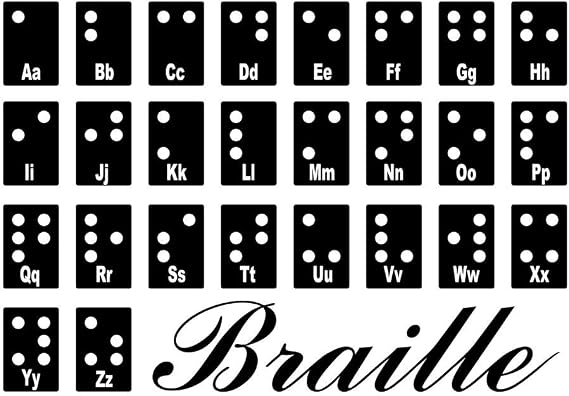 Braille Writing System Reference Chart Not Raised Alphabet Educational Classroom Teacher Learning Homeschool Display Supplies Teaching Aide Cool Wall Art Print Poster 16x24