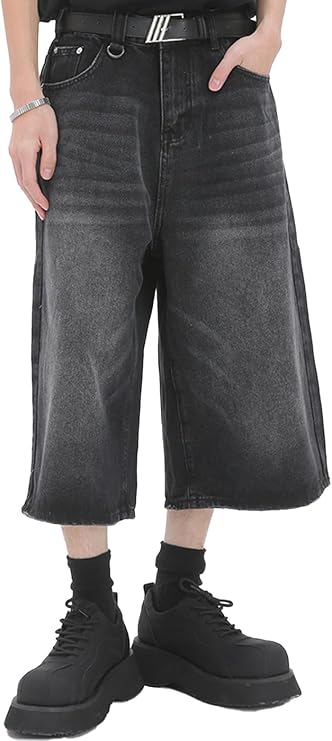 Baggy Jean Shorts Men Women Long Jorts Y2k Hip Hop Denim Shorts Vintage Skater Jeans Streetwear