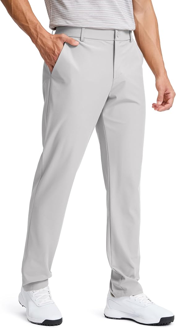 Pudolla Men's Golf Pants 30"/32"/34" Comfy Stretch Dress Work Pants Lightweight Quick Dry Casual Slacks Trousers with Pockets