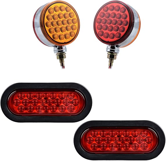 Astra Depot 48-LED Pedestal Marker & 22-LED Tail Lights for Truck Trailer