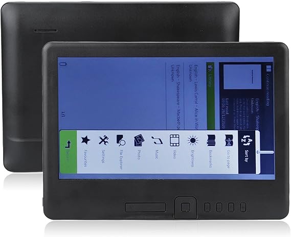 Paper White EReader, 7in Color TFT LCD 16:9 Screen HD 800x480 380MHz Black Protective Case Portable E Reader Electronic Book Reader Reader for EPUB PDF TXT (4GB)