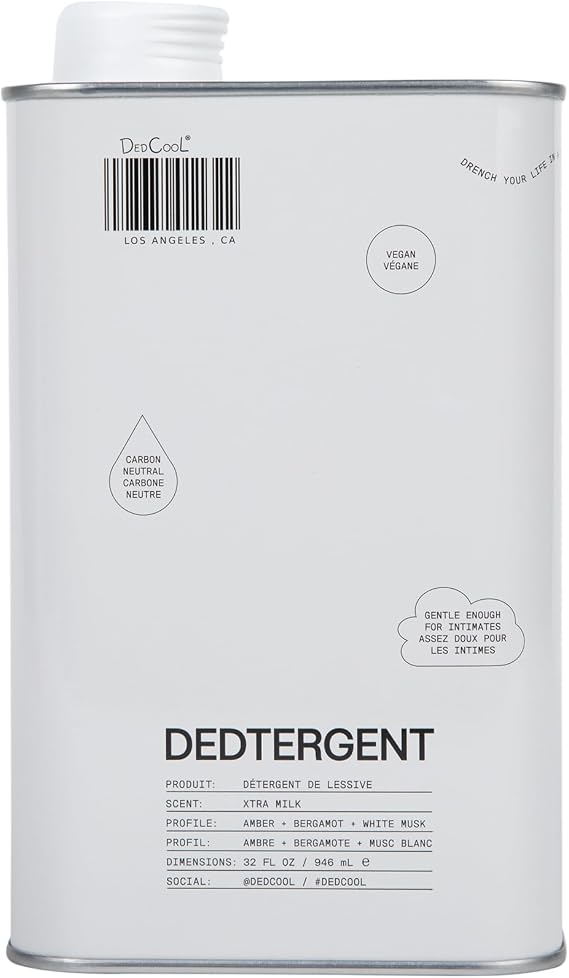 DedCool Liquid Laundry Detergent in Xtra Milk | Luxurious Scent | Stain-Removing Formula | Infused with Natural Essential Oils | Non-Toxic | Up to 60 Washes | 32 fl oz