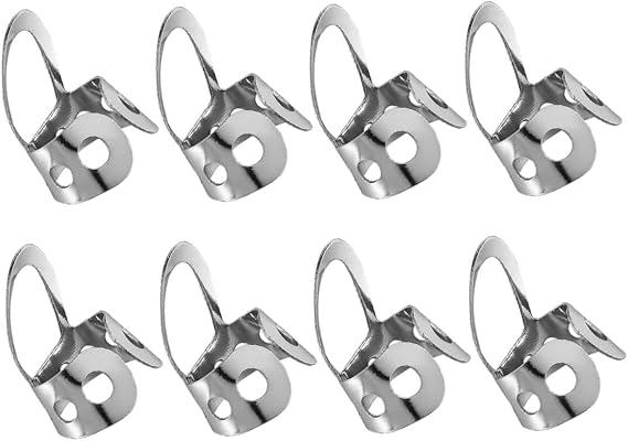 8pcs Stainless Steel Guitar Finger Picks with Hollowed Adjustable Fit Design for Acoustic Guitar and Resonator, for Finger Style Playing