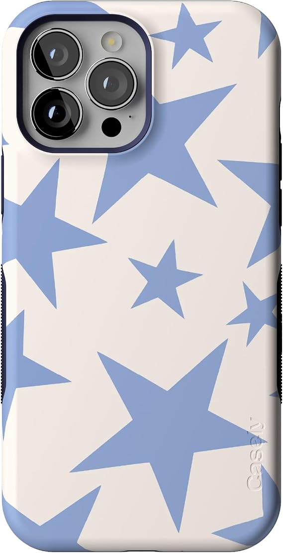 Casely iPhone 13 Pro Case | Stars Align | Blue & White Stars | Bold Protective Design | Compatible with MagSafe
