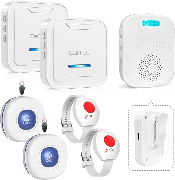 CallToU Caregiver Pager Wireless Call Button for Elderly/Senior,2026 New Version Pager with Vibration & Rechargeable,Nurse Alert System for Home Care Seniors