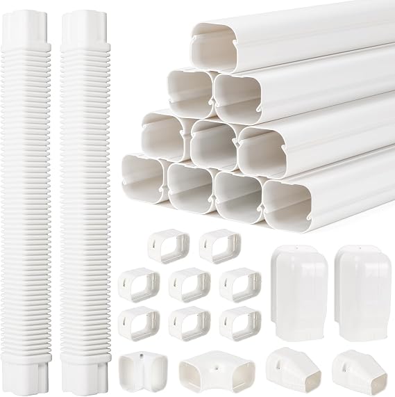 Mini Split Line Set Covers, 3" 20 ft AC Line Hide Kits for Indoor/Outdoor
