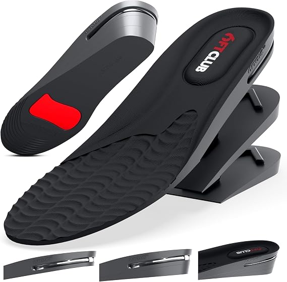 6FT CLUB Height Increase Insoles for Men, 3-Layer Shoe Lifts, Size 8-11.5