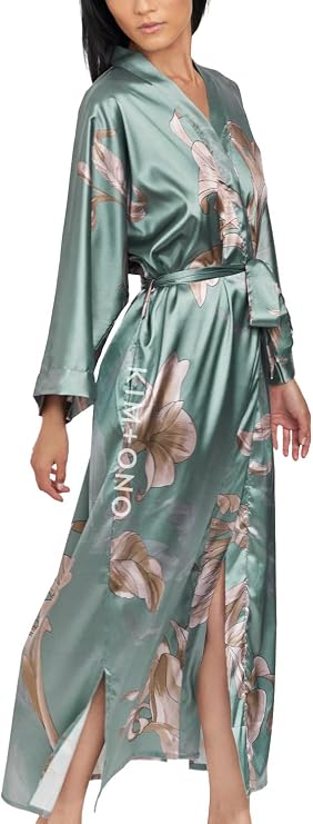 KIM+ONO Satin Long Kimono Robe for Women