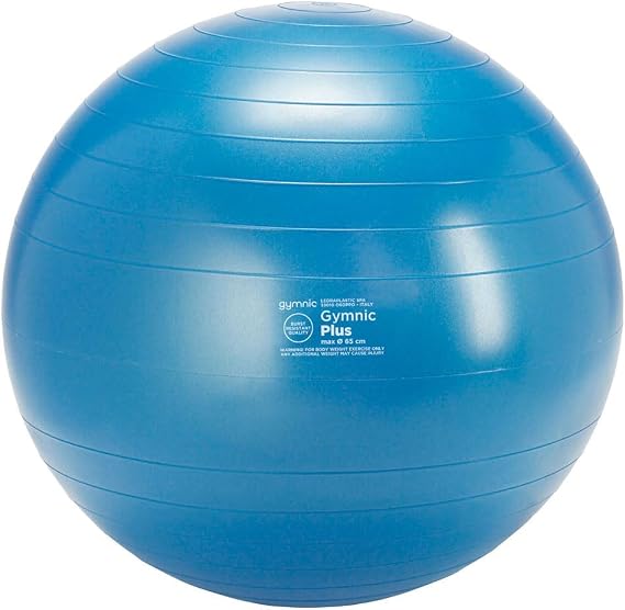 Gymnic Classic Plus Burst-Resistant Exercise Ball, Blue (65 cm)