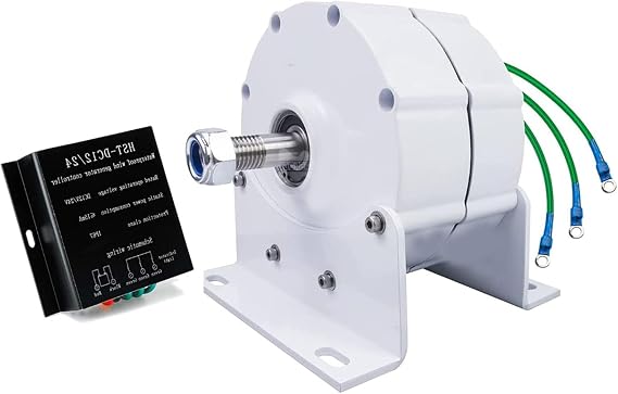 10000W Low Speed Gearless Permanent Magnet Generator 12V 24V 48V 220V Three Phase AC Generator for Wind Turbine and Hydro Power Generation (with Controller)