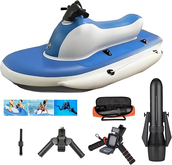 Electric Surfboard For Adult, Inflatable Jet Ski Kit with 500W/700W Kayak Motor - Can Used 130/160 Min, 1800-2700 rpm, Max Load Cap. 330 lbs, Sea Diving Swimming Equipment,700WPRO16A