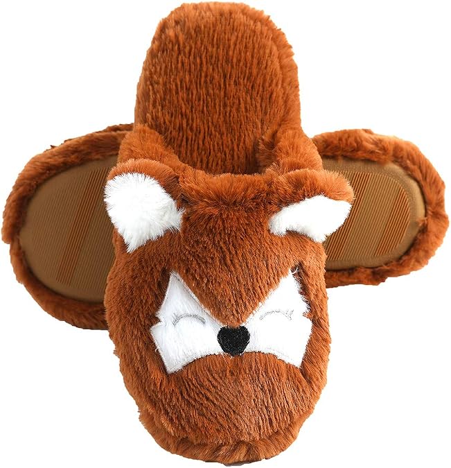 Millffy Fuzzy Cat Animal Slippers Animal Raccoon Non-Slip Fluffy Memory Foam Home Cozy Slipper Gifts for Women Girls