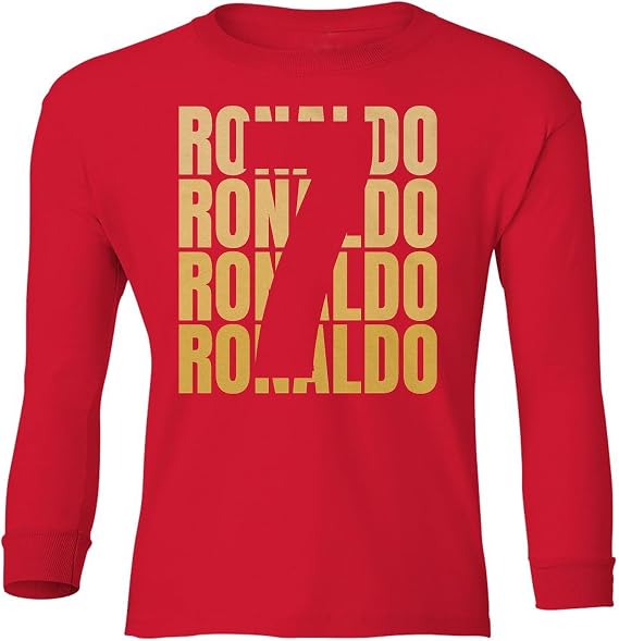 Nena & Nene Portugal Ronaldo 7 Tribute - Soccer Goat Retro Youth Long Sleeve T-Shirt