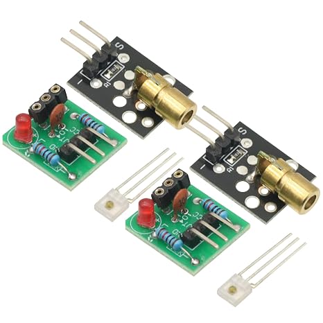 2Pcs Laser Receiver Sensor Module + 2Pcs Laser Module Transmitter for AVR Electrical Equipment Tools