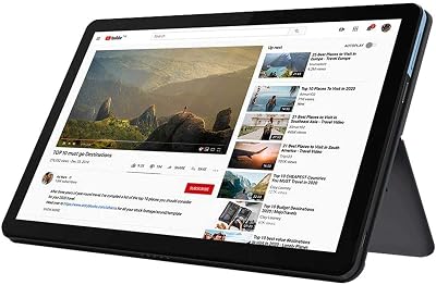 Lenovo Chromebook Duet, 2-in-1, 10.1 WUXGA 1920 x 1200 Display, MediaTek Helio P60T, 4GB LPDDR4X RAM, 64GB eMCP SSD, Integrated ARM G72 MP3 Graphics, Chrome OS, ZA6F0031US, Ice Blue  Iron Grey