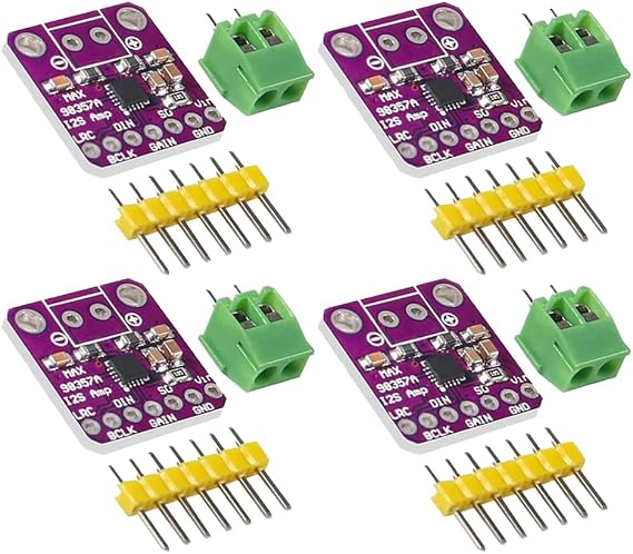 MAX98357A I2S DAC Amplifier Module 3W for ESP32 Raspberry Pi Pack of 4