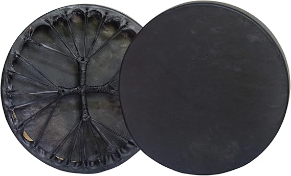 ARAW American Shamanic Native Drum Bison Natural Hide, Cedar Wood Frame, Handmade, Handheld Drum (16 Inches Diameter X 3 Inches Depth)
