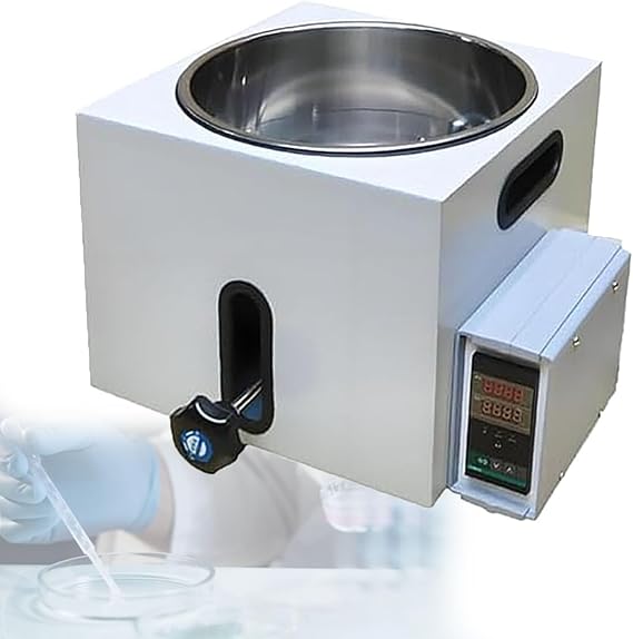 Lift Type Lab Oil and Water Bath, High-Temperature Circulating Bath with Protective Lid, Heating Equipment for Chemistry 5L