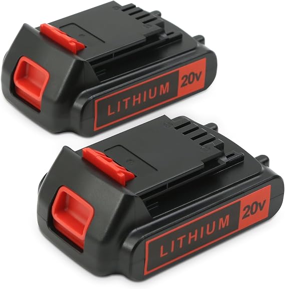 4.0Ah 20V Lithium Battery for Black and Decker Power Tools - 2 Pack
