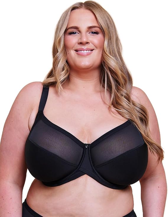 Curvy Kate Women's Wonderfully 4 Part Cup Balcony Bra, CK6110, Black, 34J