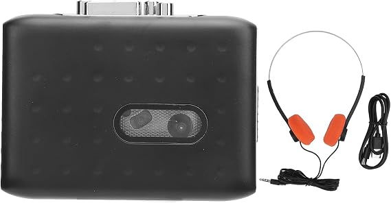 GOWENIC Portable Cassette Player with Microphone Cassette Tape Recorder USB C MP3 Converter Fast Forward Rewind 3.5mm Headphone Jack with USB C Cable for Audacity Software Tape to MP3