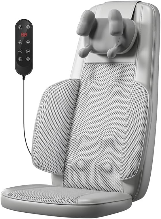 Masaj Koltuğu Minderi Isıtmalı, Titreşimli, Sırt, Bel ve Omuz Ofis Masaj Cihazı Ovma Yoğurma Shiatsu 3D
